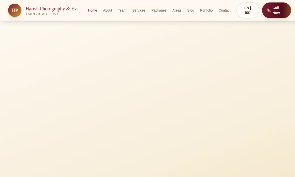 Harish Photography and Events website homepage screenshot